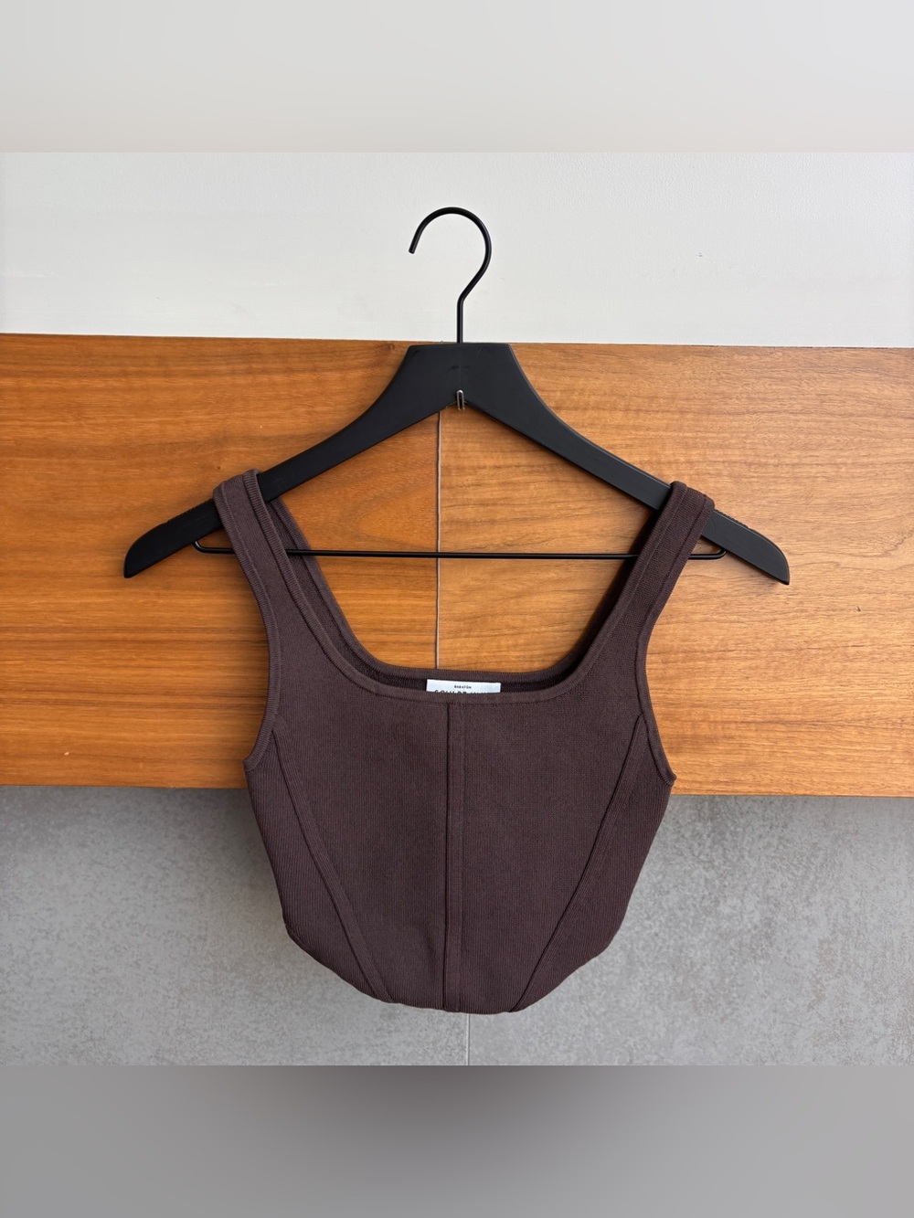 BABATON SCULPT KNIT CROPPED TANK TOP, SIZE S